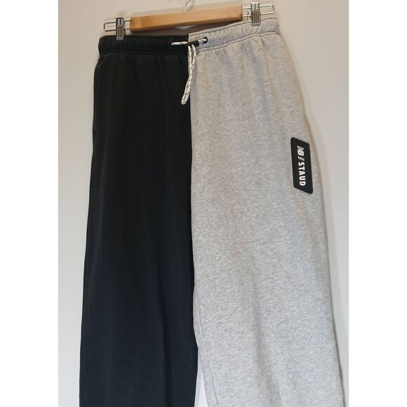 Staud new balance womens medium jogger pants wide leg baggy gray black - Picture 5 of 9